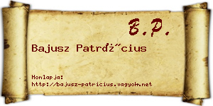 Bajusz Patrícius névjegykártya